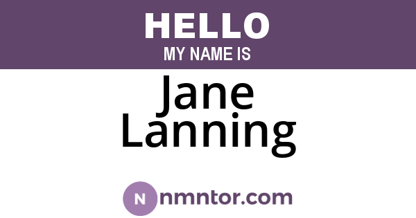Jane Lanning