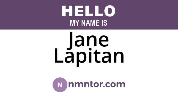 Jane Lapitan