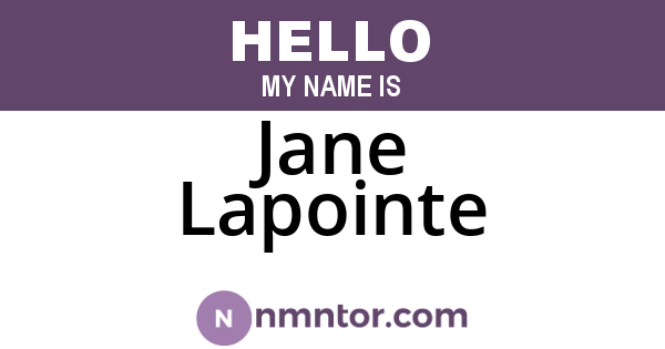Jane Lapointe