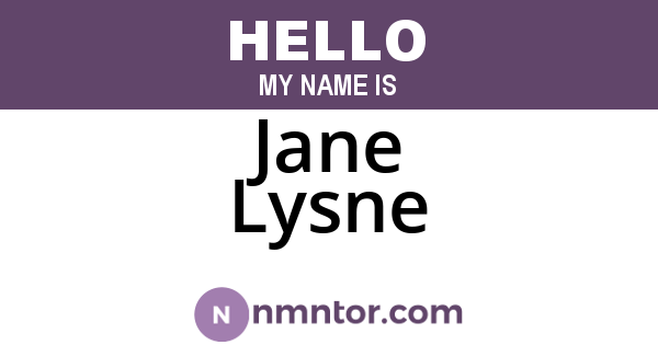 Jane Lysne