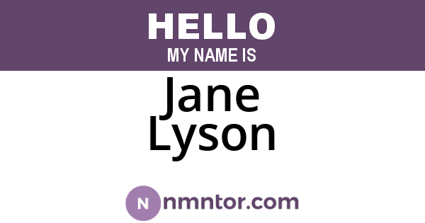 Jane Lyson