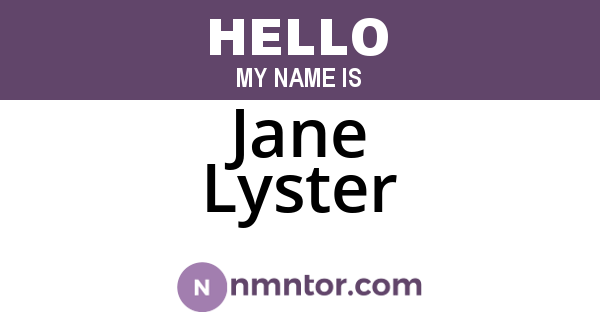 Jane Lyster