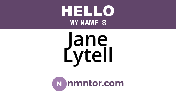 Jane Lytell