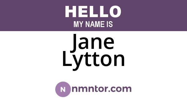 Jane Lytton