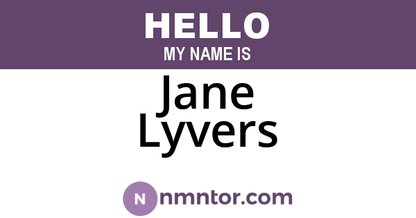 Jane Lyvers