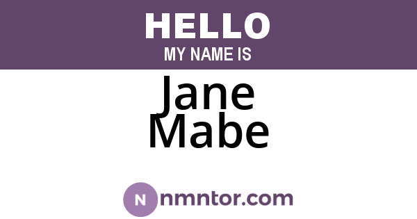 Jane Mabe