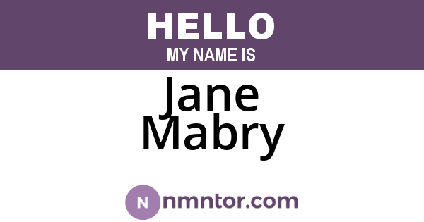 Jane Mabry