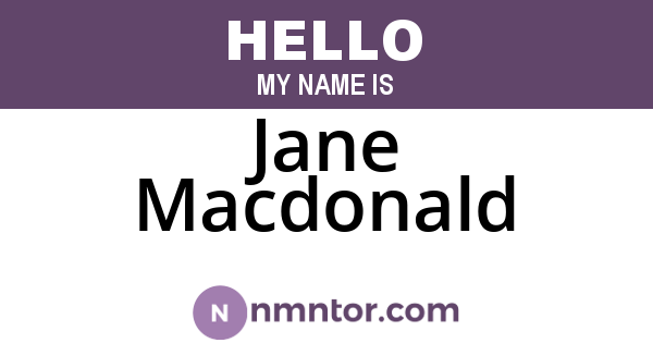 Jane Macdonald
