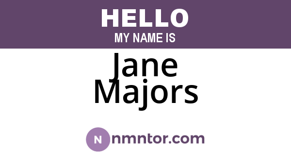 Jane Majors