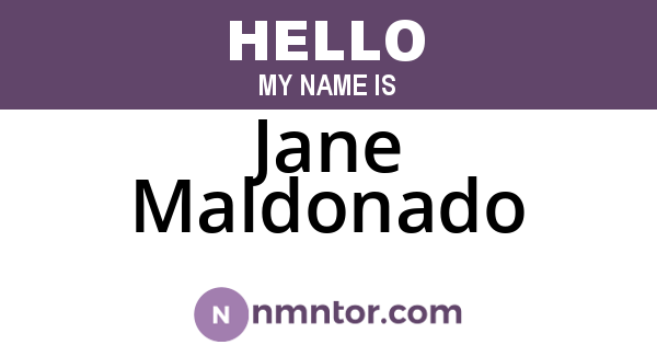Jane Maldonado