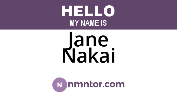 Jane Nakai