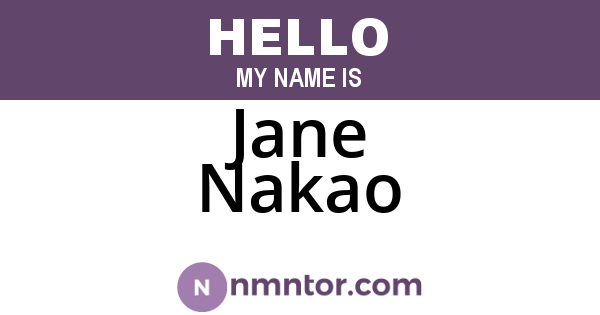 Jane Nakao