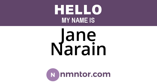 Jane Narain
