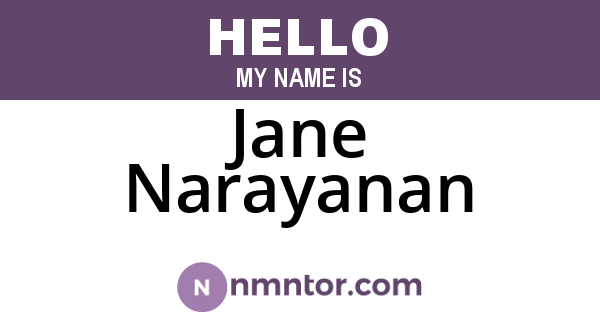 Jane Narayanan