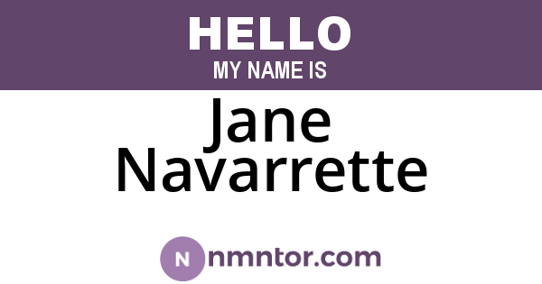 Jane Navarrette