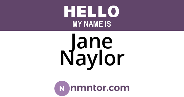 Jane Naylor