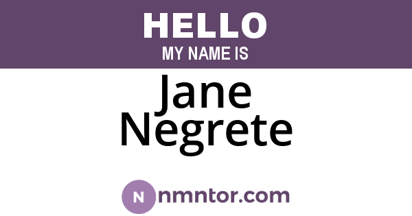 Jane Negrete