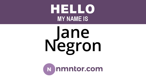 Jane Negron