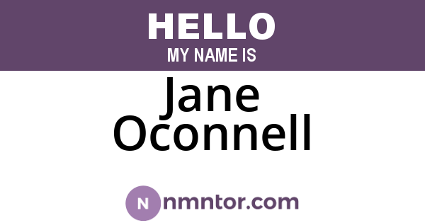 Jane Oconnell