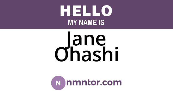 Jane Ohashi