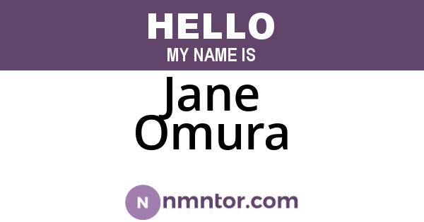 Jane Omura