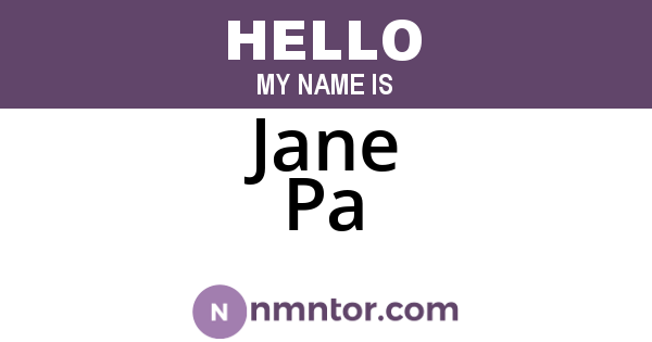 Jane Pa