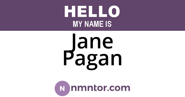 Jane Pagan