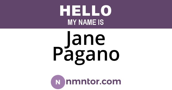 Jane Pagano