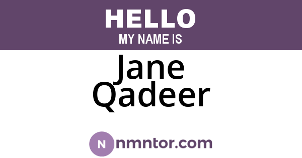 Jane Qadeer
