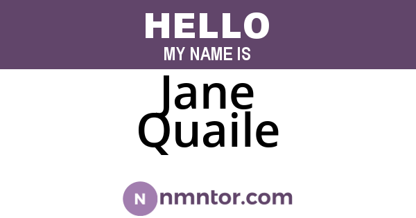 Jane Quaile