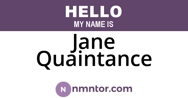 Jane Quaintance