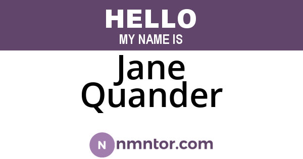 Jane Quander