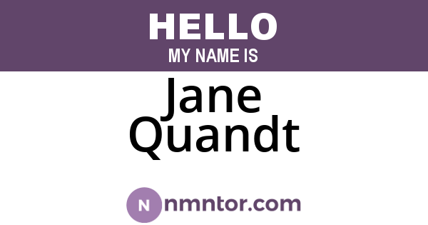 Jane Quandt