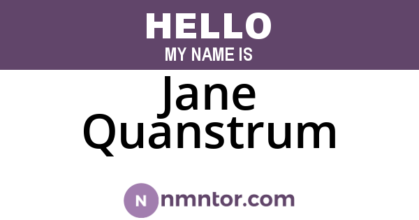 Jane Quanstrum