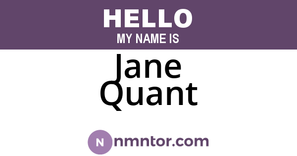 Jane Quant