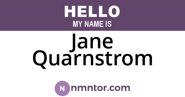 Jane Quarnstrom