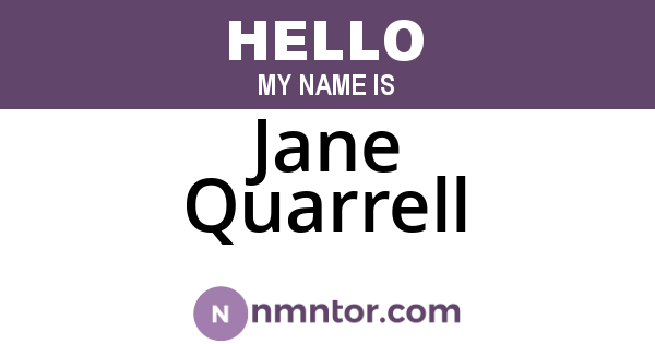 Jane Quarrell
