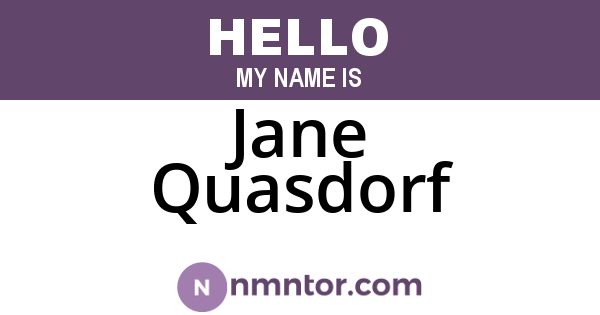 Jane Quasdorf