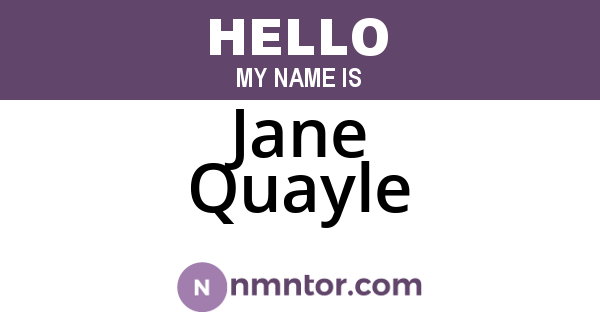 Jane Quayle
