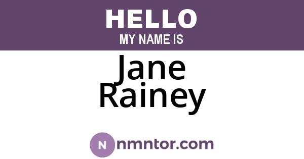 Jane Rainey