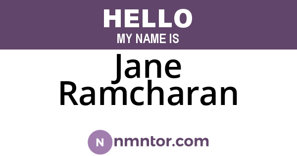 Jane Ramcharan