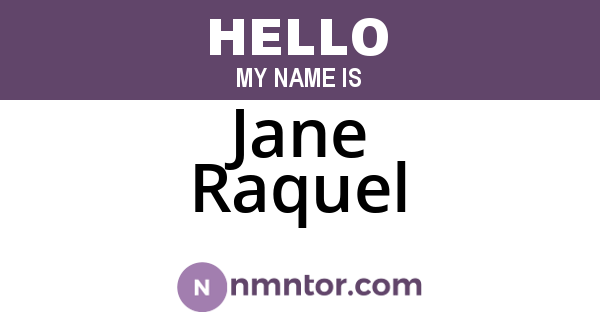 Jane Raquel