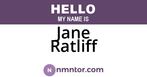 Jane Ratliff