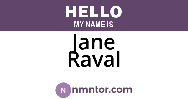 Jane Raval