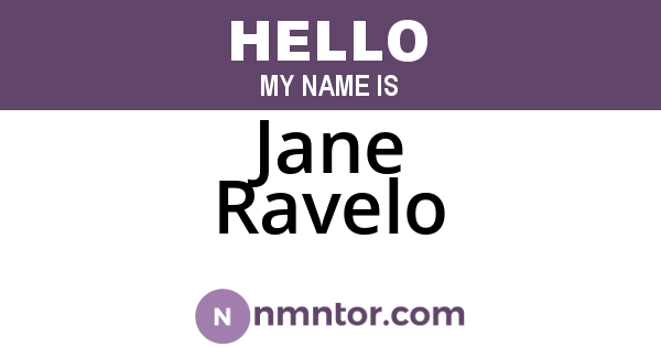 Jane Ravelo