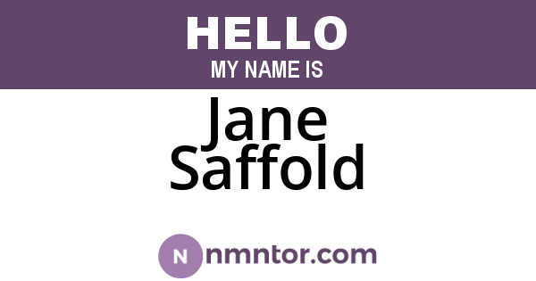 Jane Saffold