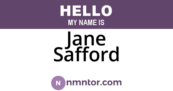 Jane Safford