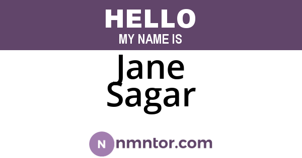 Jane Sagar
