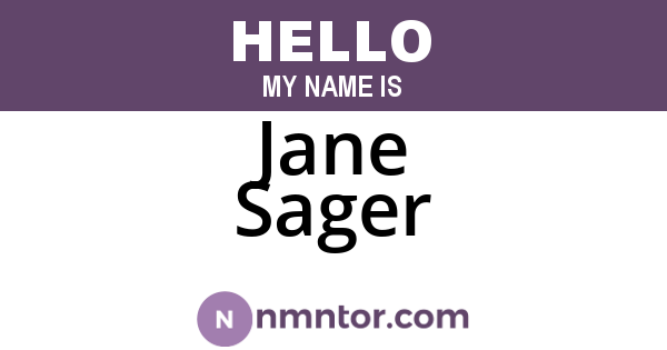Jane Sager