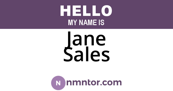 Jane Sales